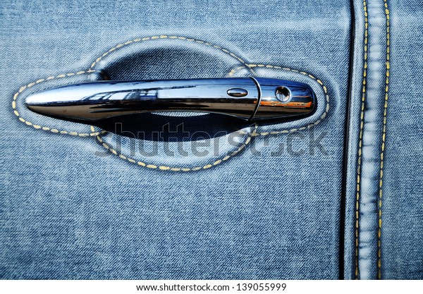 Door handle of the\
car