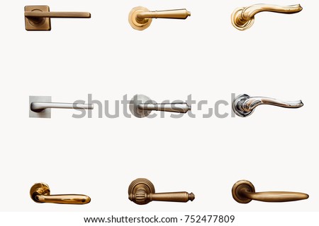 Door handle. Handls on isolated white background