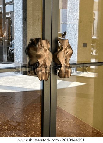 Door handles on a front door