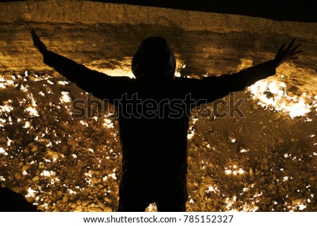 Similar – man leaning on window