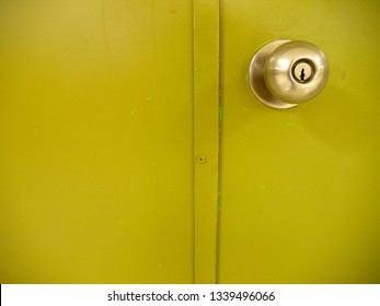 Door Knob With Lime Green Door