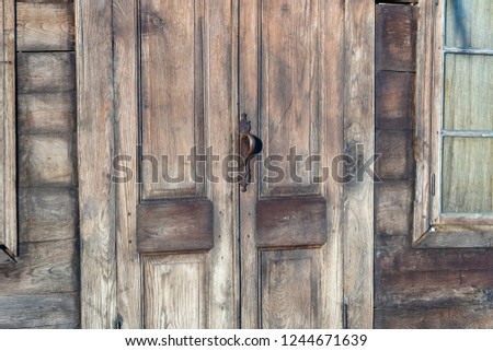 Door Knob On Ancient Wooden Door Stock Photo Edit Now 1244671639