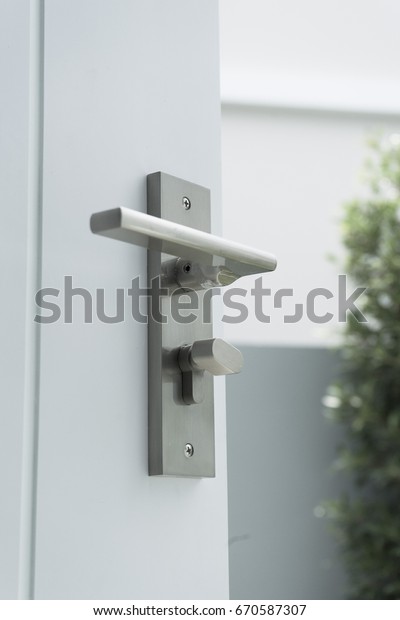 Door Knob Open Outside Stock Photo Edit Now 670587307