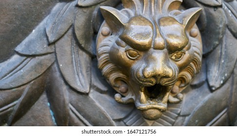 Door knocker with head of lion.