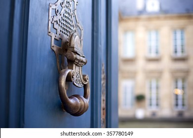 Door And Knocker Of A Stylish French Mansion