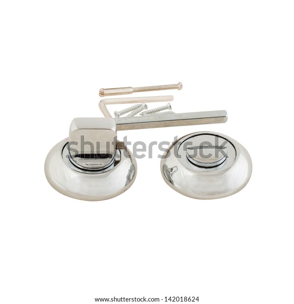 Door Lock Cover Plate Isolated Over Stock Photo Edit Now 142018624