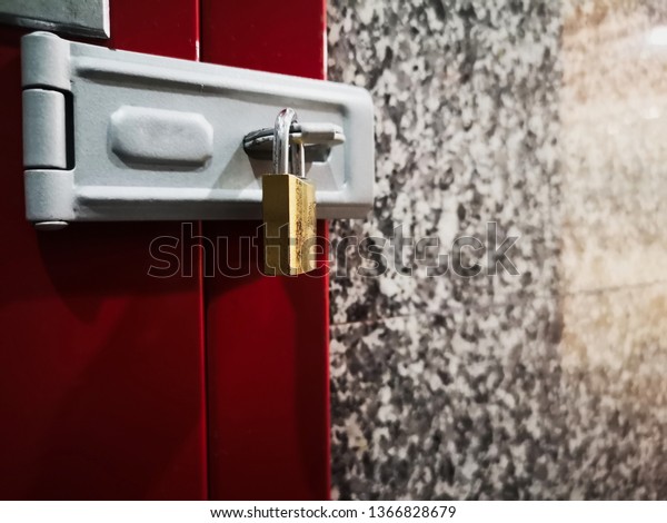 Door Lock Door Make Form Red Stock Photo Edit Now 1366828679