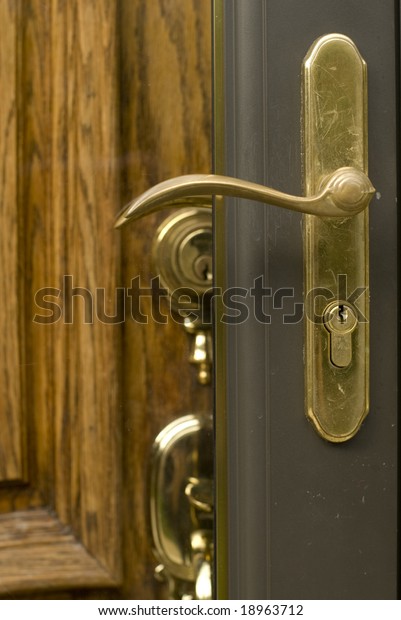 Door Lock Outside On Cloudy Day Stock Photo Edit Now 18963712