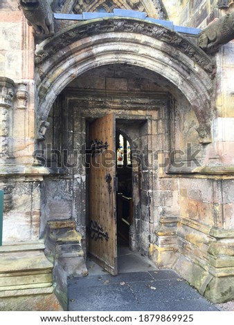 Door looking in to Roslyn chapel