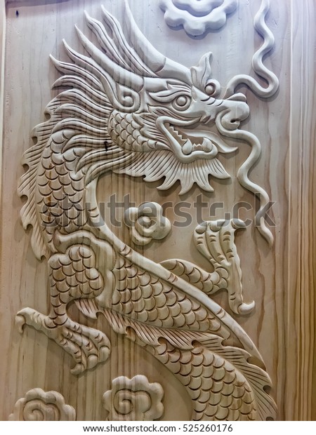 Pyrograved door panel Dragon
