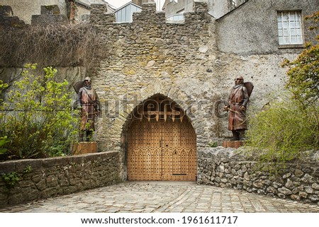 Door of Malahide Castle and Gardens. Ireland 