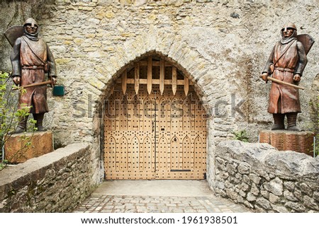 Door of Malahide Castle and Gardens. Ireland 