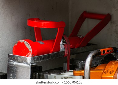 Door Ram On Fire Engine For Breaking Into Buildings To Put Out Fires And Rescue People, Commonly Used By The British Fire Service.