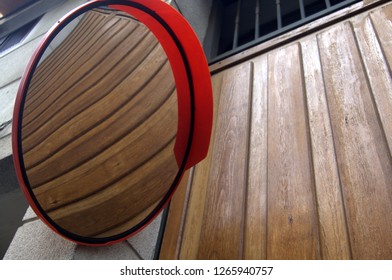 Door reflection in a mirror