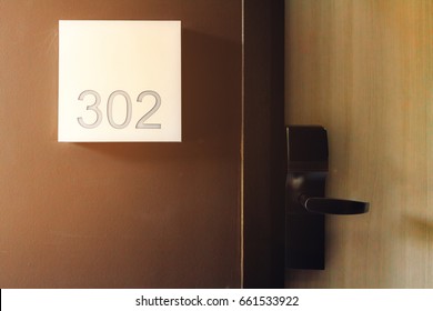 Door With Room Number In A Hotel