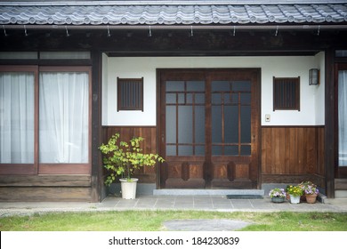 Door Of A Traditional Wooden House, Japan.