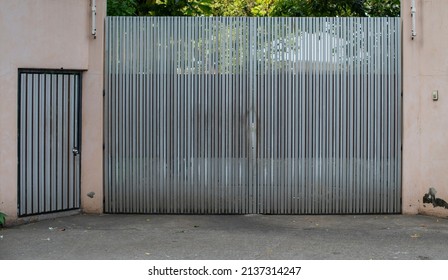 Door With Warehouse Closeup Photo Stock