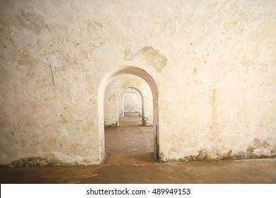 Door Within A Door In Old Architecture Building
