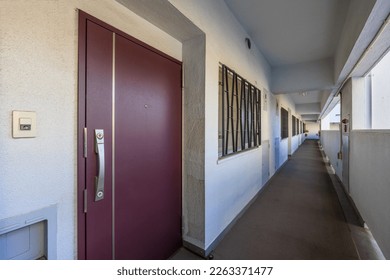 Doors and corridors of an old Japanese apartment house - Shutterstock ID 2263371477