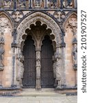 The doors at the entrance to Lichfield Cathedral