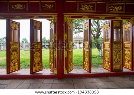 The doors in Hue Forbidden city 