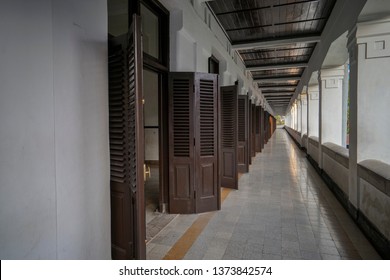 The doors that are open in Lawang Sewu, Semarang, Indonesia on May 19, 2017