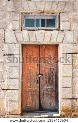 Doors and window of an old medieval castle