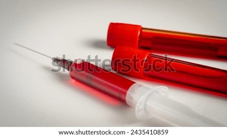 Doping Test, Two tubes with athlete's blood taken for doping.