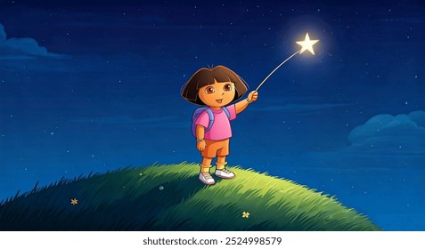 Dora Explorer Star Dark Night Sky AI-generated image 2526710961 ...