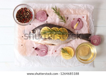 Similar – Rosa Dorado Fish in baking tin