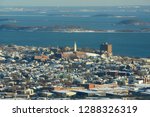 Dorchester Heights Monument and South Boston in winter, Boston, Massachusetts, USA