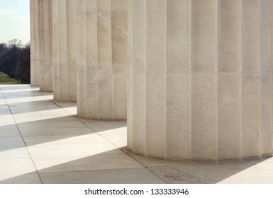 Doric Columns At The Lincoln Memorial In Washington DC