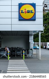 Dorking, Surrey Hills, London UK, June 30 2022, Lidl Low Cost Food And Drink Retail Supermarket