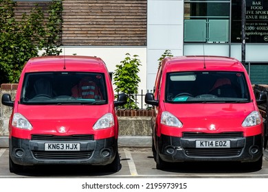 Dorking, Surrey Hills, London, UK, August 26 2022, Royal Mail Post Office Delivery Vans Parked With No People