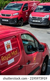 Dorking, Surrey Hills, London, UK, August 26 2022, Royal Mail Post Office Delivery Vans Parked With No People