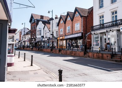 Dorking Surrey Hills UK, July 08 2022, Row Of Traditional High Shops As Spending Habits Change