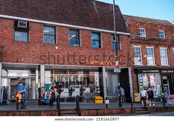 Dorking Surrey Hills UK, July 08 2022, Sainsbury\'s\
Food Supermarket Shop\
Front