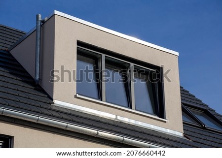 Dormer on a newly tiled roof ストックフォト © 