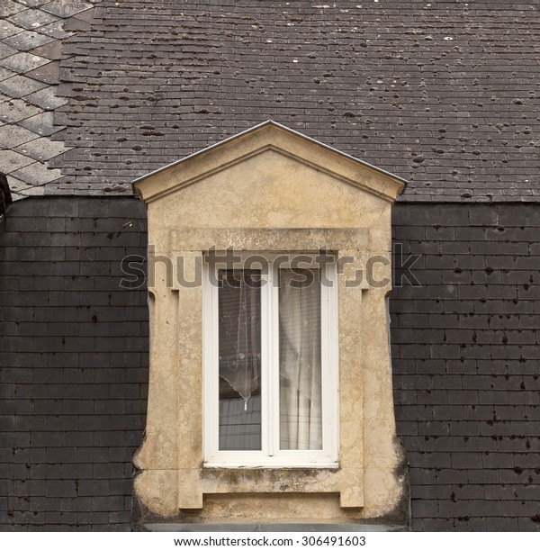 Dormer Window Delicate Curtains Stone Dormer Stock Photo Edit Now