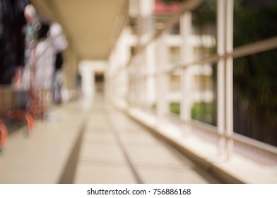  Dormitory Hallway Was Blurred And Abstract Background, Yellow Filter