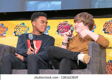 DORTMUND, GERMANY - April 13th 2019: Chosen Jacobs And Jeremy Ray Taylor At German Comic Con Dortmund Spring Edition, A Two Day Fan Convention