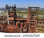 Dortmund, Germany. Former industrial architecture of Phoenix West steel mill blast furnace (Hochofenwerk) in Dortmund Hoerde district.