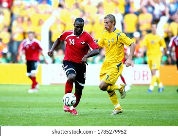Dortmund, GERMANY - June 10, 2006: 
Stern John and Niclas Alexandersson in action 
during the 2006 FIFA World Cup Germany 
Trinidad & Tobago v Sweden at Signal Iduna Park.