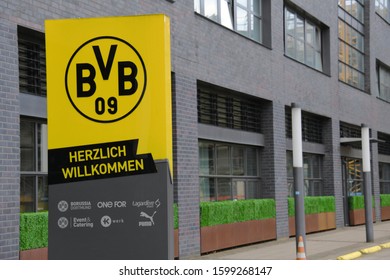 Dortmund, North Rhine-Westphalia / Germany - May 12, 2019: Headquarters Of Borussia Dortmund In Dortmund, Germany - BVB Plays In The Bundesliga, The Top Tier Of The German Football League System