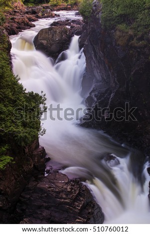 Dorwin Waterfalls in Rawdon, Quebec, Canada, long exposure shot
