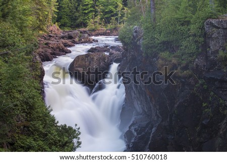 Dorwin Waterfalls in Rawdon, Quebec, Canada, long exposure shot