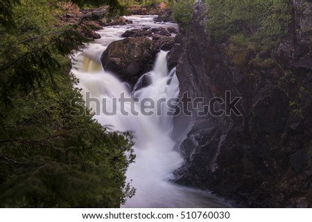 Dorwin Waterfalls in Rawdon, Quebec, Canada, long exposure shot