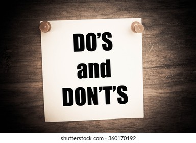 Do's and Don't's Message. 