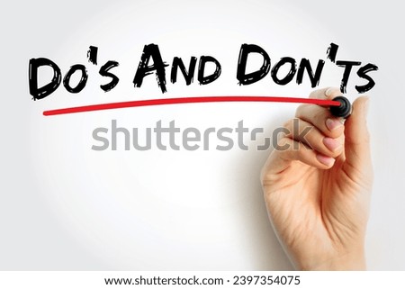 Do's And Don'ts text quote, concept background