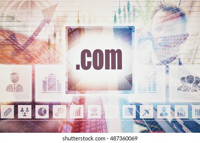 Dot Com business concept 